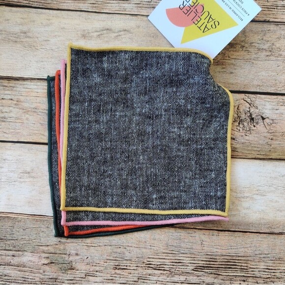 Atelier Saucier Cocktail Napkin Set Rainbow Chambray - Picture 8 of 9